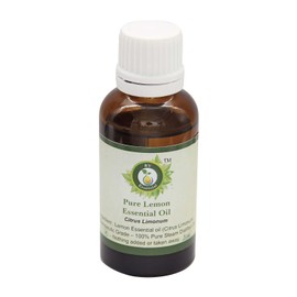 Lemon Essential Oil | Citrus Limonum | Lemon Oil | for Wood | for Skin | for Baking | for Body | 100% Pure Natural | Steam Distilled | Therapeutic Grade | 50ml | 1.69oz by R V Essential