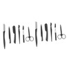 12pcs Stainless Steel Eyebrow Set Foldable Scissors Comb Brush Portable