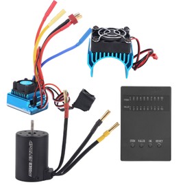 3650 Motor 2300KV+ 120A Brushless ESC + Program Card + Heat Sink Set for 1/10 RC Car