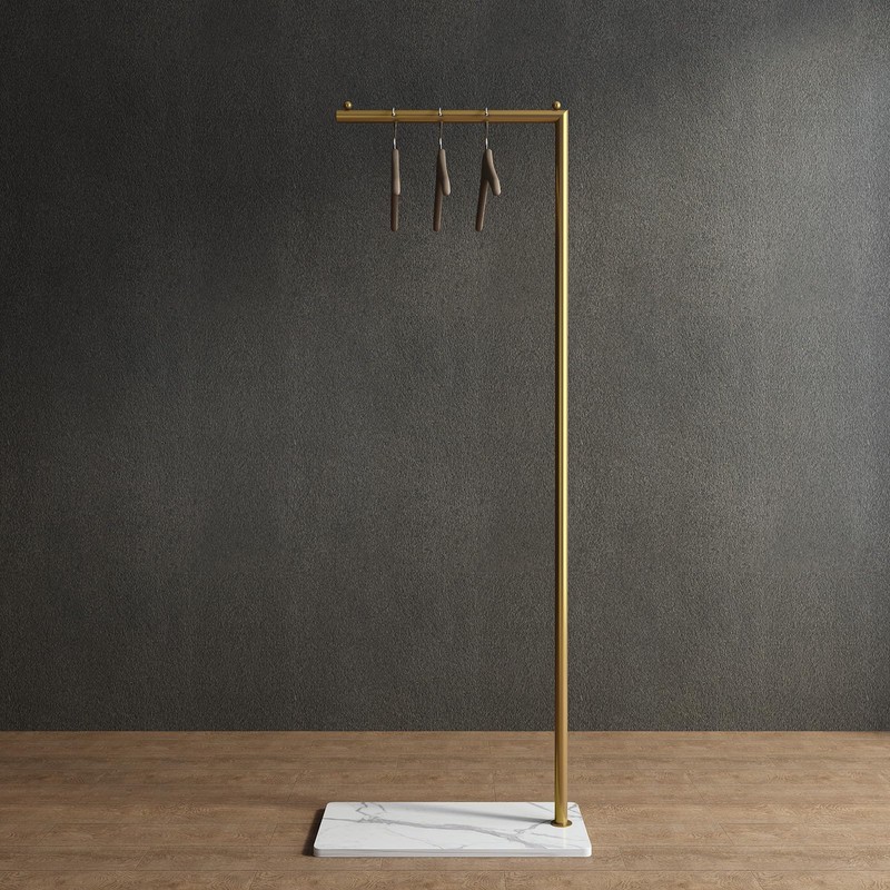 ZHBHYZ Gold clothing rack with Marble Base,Modern clothes racks for