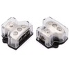 2Pcs TuoLauthon 3 Way Power Distribution Block 1x 0 Gauge