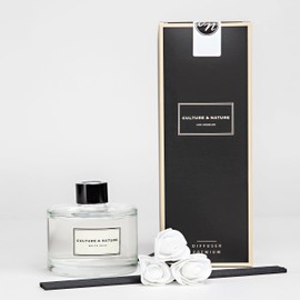 CULTURE & NATURE Reed Diffuser Set 6.7oz (200ml) White Rose Scented Diffuser with Sticks Home Fragrance Reed Diffuser for Bathroom Shelf Decor