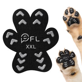 Anti Slip Dog Paw Protector Pads for Senior Dogs, Paw Pads for Dogs Traction, Disposable Self Adhesive Paw Grips for Old Dog on Slippery Hardwood Floor, Black 12 Sets (48pcs) XXL 61-80lbs