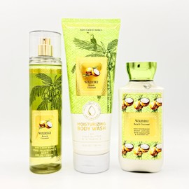 Wai-kiki Beach Coconut 3-Piece Bath Bundle | Fine Fragrance Mist, Moisturizing Body Wash and Daily Nourishing Body Lotion