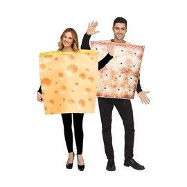 Fun World Men's Cheese & Cracker (set) Adult Costume, Multi, STD. Up to 6' / 200 lbs.