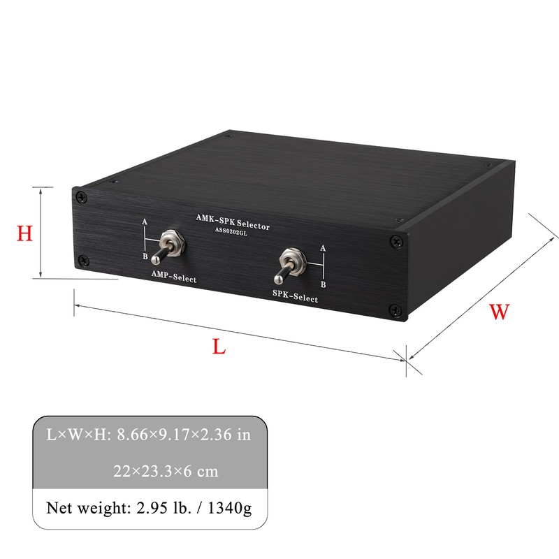 Two Amplifiers to Two Pairs of Speakers Selector Switch (2