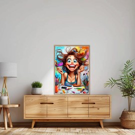 AIRDEA Artist Diamond Art Painting Kits for Adults,5D Diamond Dots Kits for Beginner,Happy Painter Peinture Diamant Kits 30x40 cm,Round Full Drill