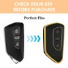 ZephyrCraft Car Key Case Black with Anti-Lost Key Fob, Suitable