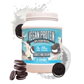 Huge Supplements Vegan Protein Powder - Cookies & Cream - Superior Plant-Based Protein Powder, 20g Protein Per Serving