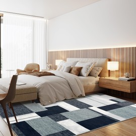 MilleLoom Modern Geometric 10x13 Area Rugs Large Trellis Rug Soft Living Room Rugs Non Slip,Stain Resistance Machine Washable Rugs Foldable Throw Carpet for Dining Room Office,Grey 10x13