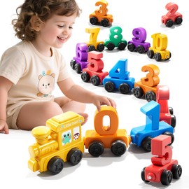 TEMI Magnet Number Train Set for Kids Ages 3-5 - Counting, Color Sorting & Math Play Set with Friction-Power, Hand-Eye Coordination Toy - Gifts for Boys & Girls 3-8