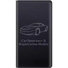 Premium Car Registration and Insurance Card Holder, Car Document Holder for Cards, Driver License & other Essential Documents (Pink) - Colour: black