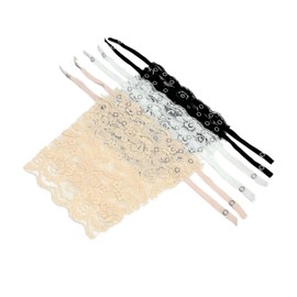 TSHAOUN 6 x Bra Insert, Women's Lace Clip-on Mock Camisole Bra Insert Overlay Modesty Panel Vest, Lace Mock Mock Camisole Snap Snappy Bra Insert Overlay, Bra Strap Clip, Camisole (3 Colours), 3