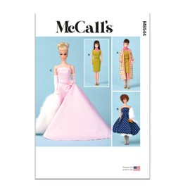 McCall's M8544OS 11 1/2" Vintage Fashion Doll Clothes Sewing Pattern Packet, Design Code M8544, Sizes One Size