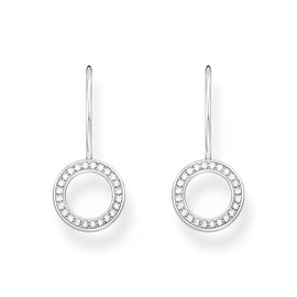Thomas Sabo H2291-051-14 Circle Earrings 925 Sterling Silver, Sterling Silver, Cubic Zirconia