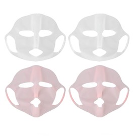 Mascarilla Facial de Silicona, 4 Piezas Envolturas Faciales de Silicona Mascarillas Hidratantes para Cubrir Tratamientos de Máquinas Cuidado de la Piel Tratamiento de Colágeno