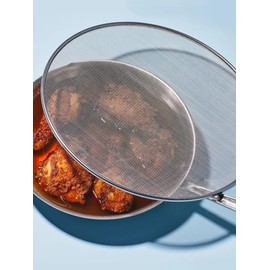 Rocky Mountain Goods 10” Splatter Screen for Frying Pan - Stainless Steel Dishwasher Safe Mesh Screen with Handle - Keep Grease from Exiting Pan while Cooking