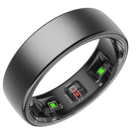 Gen Pro 2 Smart Ring for Men & Women's, Qring with No APP Subscription with Heart Rate, Wireless Chargeing, Sleep Monitoring & Remote Camera Control, Waterproof Ring (Golden, Size 8) (Black, 10)