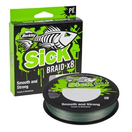 Berkley Sick Braid 8 Way Braided Fishing Line, Super Smooth 8 Way Multifine PE Predator Braid Fishing Lines 150-300m for Freshwater or Saltwater Sea Fishing