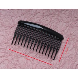 Ruwado 6 Pcs Hair Side Combs 15 Teeth 8 x 4.5 cm Small Twist French Style Hair Pins for Women Wedding Bridal Veil Fine Long Curly Hair Supplies (Black)