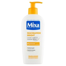 Mixa Moisturising Body Lotion for Dry and Dull Skin, Hydrated Skin for 48H, Radiant and Even, with 4% Niacinamide, Vitamin Cg and Shea Butter, Niacinamide Bright, 400 ml