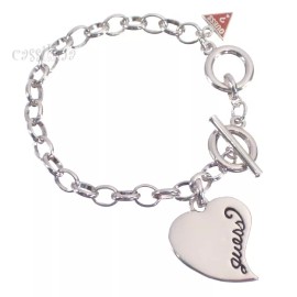 Guess Silver Heart Bracelet UBB306500 Valentines Day Gift Jewelry