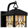Ceybo 1-Light Matte Black Outdoor Wall Sconce with Handcrafted Amber-Toned