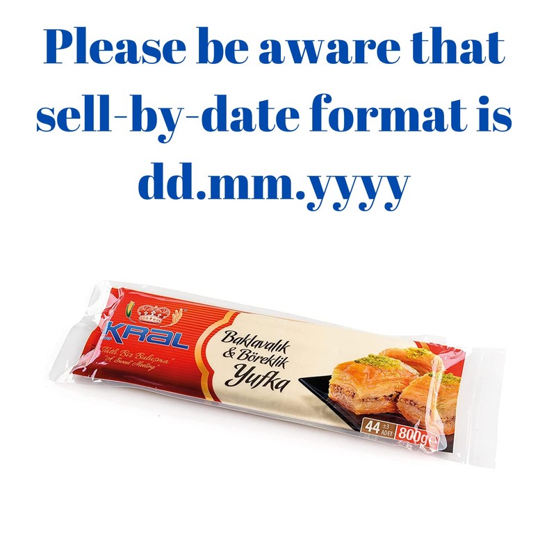 Kral Phyllo Dough for Baklava Borek, Turkish Yufka, Partially Pre