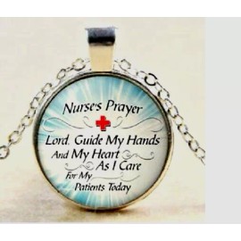 Fashion Jewelry RN NURSE PRAYER  FAITH GOD pendant 22" Sterling Silver 925 necklace women gift