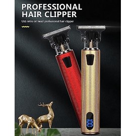 Hair Clippers for Men, Electric Hair Clipper Professional USB Rechargeable Hair Clipper Men Razor Beard Trimmer Hair Cutting Machine (Color : Black)