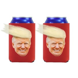 Funny President Donald Cooler Sleeves - Insulated Non-Slip Can Holders for 12-16 OZ Beverages, Beer Can Coolers Insulator Set of 2 Great Gifts for Men & Women