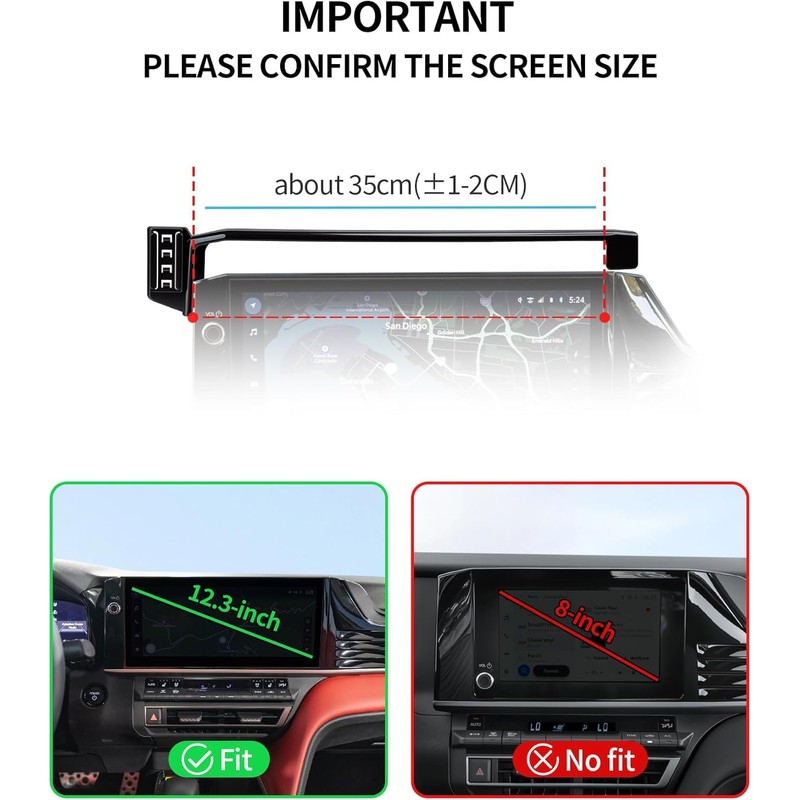 Car Phone Holder for 2025 2026 Toyota Camry 12.3" Screen