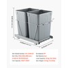 VEVOR Pullout Trash Can for Kitchen Cabinets, 35 QT x2