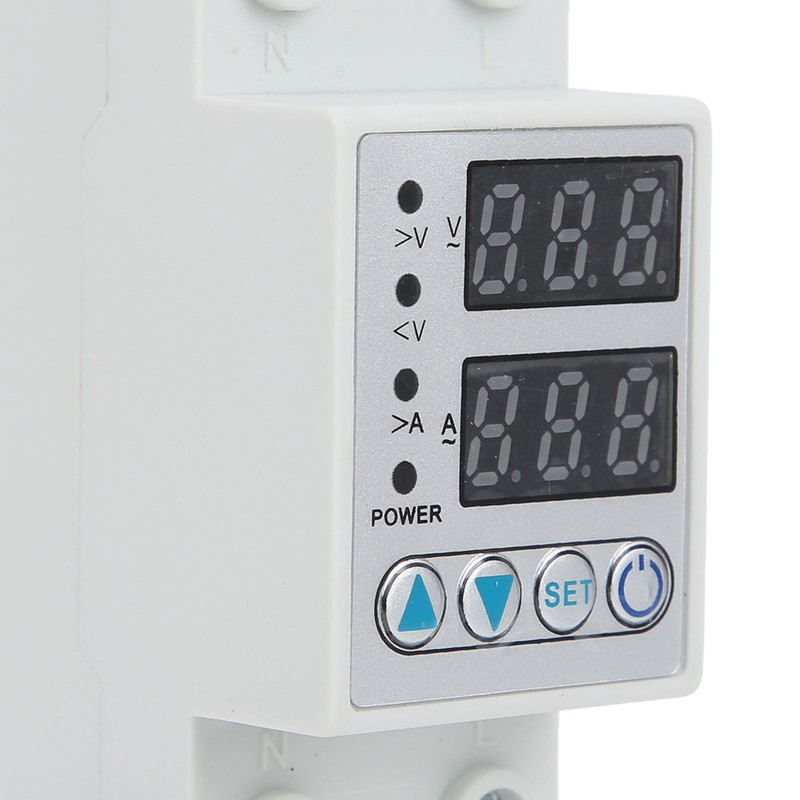 Overvoltage Undervoltage Protector LED Adjustable Self Reset Current Protector AC