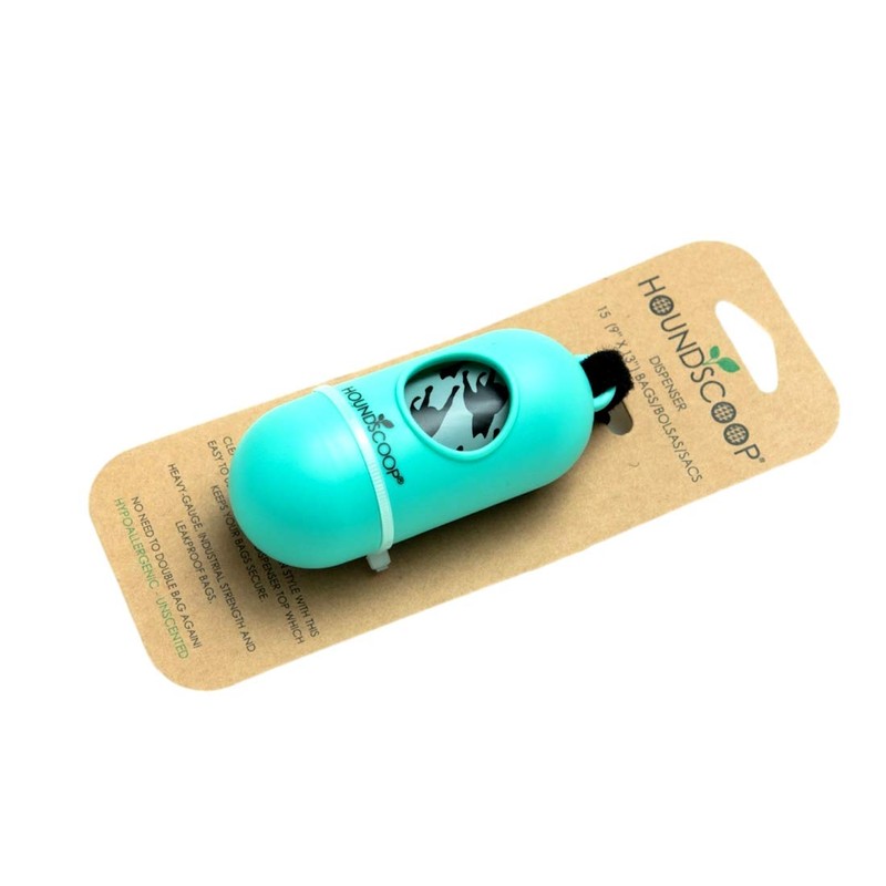 HOUNDSCOOP Leash Dispenser Adjustable Strap 15 Pet Waste Bags Included
