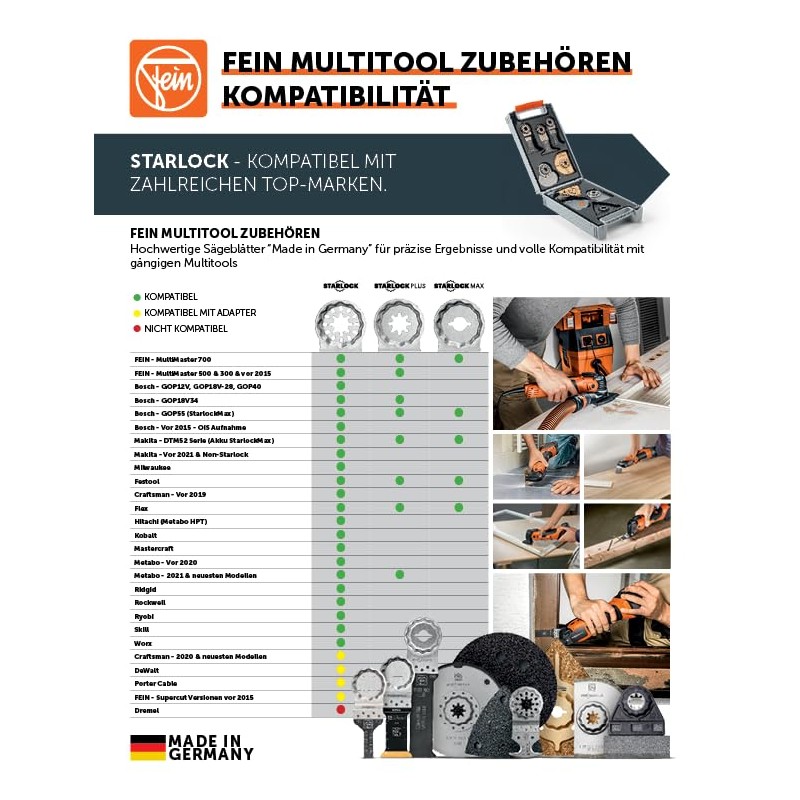 FEIN Best of Starlock Metal, 6 saw blades, specially designed