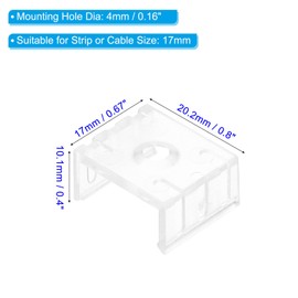 MACHSWON LED Strip Light Clips 50Pcs Mounting Bracket Fixing Clips Plastic Clamp Holders with Screws for 17mm Neon RGB Light Cable Ribbon Clear