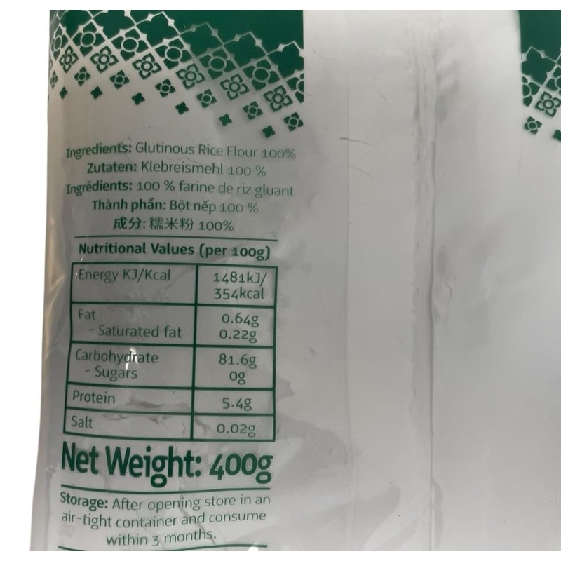 Thai Crown Glutinous Rice Flour 400g (Pack of 2) -