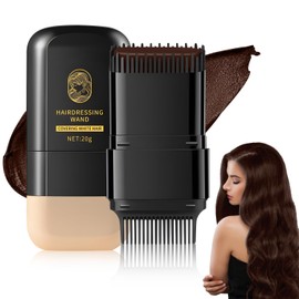 LUSCOR Peine de Tinte para Cabello - Hair Dye Stick,Barra reparadora de color de cabello portátil, cubre canas, uso rápido, unisex (Castaño)