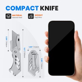 Folding Utility Knife EDC Quick Change Razor Knife Box Cutter with 5PC SK5 Razor Blades work knives keychain suitable for daily cutting