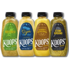 Koops' Best Sellers Mustard Variety Pack, 12 oz. Bottle, 4-Pack