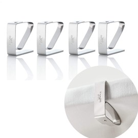 Kerafactum Tablecloth Clip, Table Cloth Clip, Stainless Steel Ceiling Clip for Attaching the Tablecloth, Ceiling Clip, Cloth Clip, Clamps, Silver, 5 x 4 cm, Pack of 4