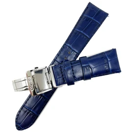 Seiko Time Lab Co., Ltd. Seiko Watch Band, Cowhide Calf Navy, Navy, Belt, D Buckle, Men's Watch Cloth (with Care Set), 20 mm