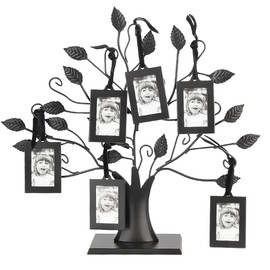 Family Tree Photo Frame, 6 Hanging/12 Hanging Photos Display Family Photos Frame Display Tree with Hanging Pictures Frames Home Decor(S-6 photo frames with 6.7 * 4.7cm)