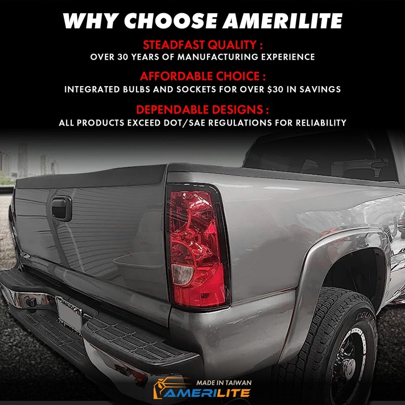 AmeriLite for 2003-2006 Chevy Silverado OE Style Ruby Red Replacement
