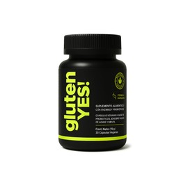 GLUTEN YES! | Suplemento Digestivo Natural con Enzimas, Probióticos y Jengibre | 30 Cápsulas Veganas | Apoya la Digestión de Alimentos con Gluten