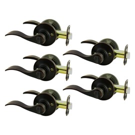 Cosmas 80 Series Oil Rubbed Bronze Privacy Door Lever (Bed & Bath), 5 Pack