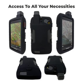 Wearable4U Silicone Protective Case for Garmin Montana 700/700i/750/750i Silicone Protective Cover (Black) - Rugged Handheld GPS Navigator Accessories