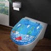 Round Ocean Resin Toilet Seat Slow Close Quick Release Metal