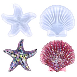Moldes de silicona de estrella de mar en 3D Moldes de resina de animales marinos Molde de estrella de mar de concha de resina Epoxy para hacer moldes de fundición de manualidades para regalos Adornos